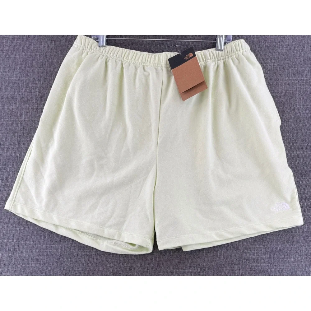 The North Face Simple Logo Fleece Shorts Lime Cream NF0A81TYN13 Mens XL Relaxed